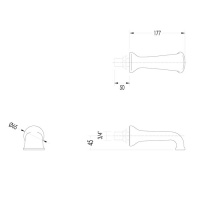 Devon&Devon Coventry Излив настенный, цвет: никель сатинированный