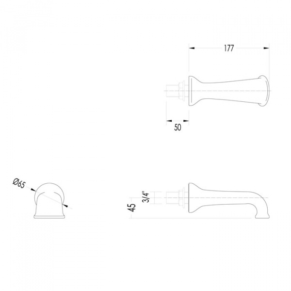 Devon&Devon Coventry Излив настенный, цвет: никель сатинированный