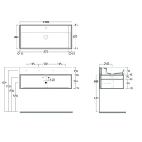Simas Agile Структура металлическая 101x46xh28см, подвесная, для раковины с 1 отв., AG101, с 1 полкой, цвет: черный матовый