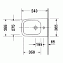 Duravit Happy D.2 Plus Биде подвесное 35.5x54см, с переливом 1 отв для смес, с покрытием WG, цвет: антрацит матовый