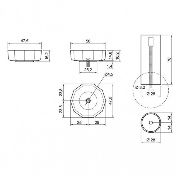 Antonio Lupi Opale Раковина 50х70 см, без отв., напольная, на пьедестале, Cristalmood, цвет: Bottiglia/Nero Marquinia