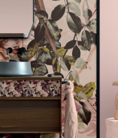 Cerasa Des Комплект подвесной мебели 105 см, Impiallacciato Eucalipto с фасадной частью, с раковиной, и зеркалом высоким с полочкой, цвет: Floreale