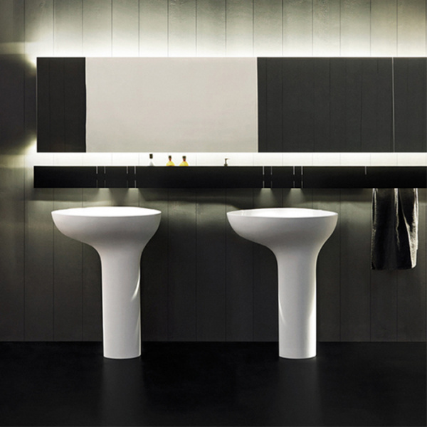 Agape Drop Раковина 67x44.2x85.5 см, без отв., выпуск в стену, цвет: белый Cristalplant