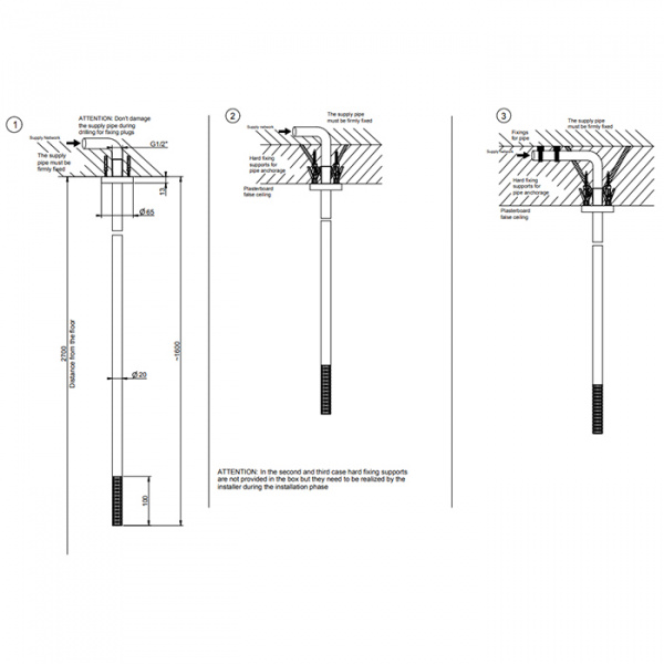 Gessi 316 Излив потолочный с удаленным управлением, цвет: brushed black metal pvd