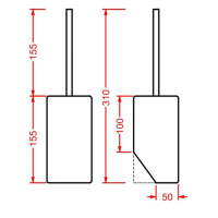 Artceram Postit Ершик с керамической колбой подвесной, 9 x 42 цвет: белый, держатель хром.