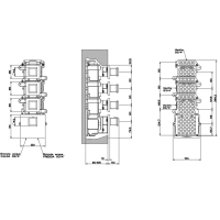 Gessi Eleganza Встраиваемый термостатический смеситель, подключение на 3/4”, с 3мя независимыми выходами, внешняя часть, цвет: хром