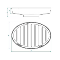 THG CAPUCINE VERT DECOR PLATINE Мыльница керамическая, настольная, декор платина/зеленый, цвет: белый