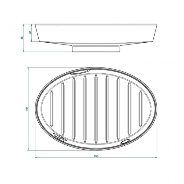 THG CAPUCINE VERT DECOR PLATINE Мыльница керамическая, настольная, декор платина/зеленый, цвет: белый