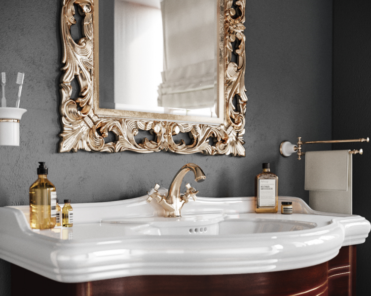 Tiffany World, Armony Nuovo Комплект мебели 110см, база с раковиной  JUB200/110T bi*1 AZZURRA JUBILAEUM, 2 ящика, доводчики Blum, 112*62см, Цвет: Moka