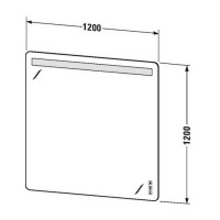 Duravit Luv Зеркало квадратное с подсветкой, 120x120x3.8см