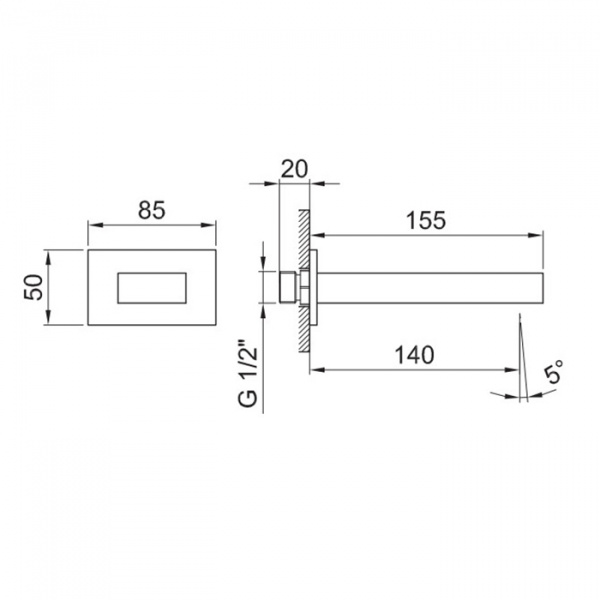 Fantini AR/38 Излив для ванны, настенный, цвет: хром