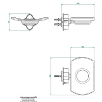 THG Pétale de cristal clair liseré doré Мыльница стеклянная, подвесная, цвет: золото/прозрачный хрусталь