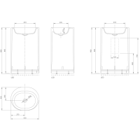 KNIEF Moon Раковина 55х45х90 см, без отв., напольная, c выпуском белым и сифоном, цвет: белый матовый