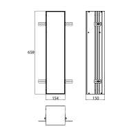 EMCO Asis Plus Модуль для унитаза встраиваемый 65.8см., Держатель бумаги, ершик, правый, под укладку плиткой