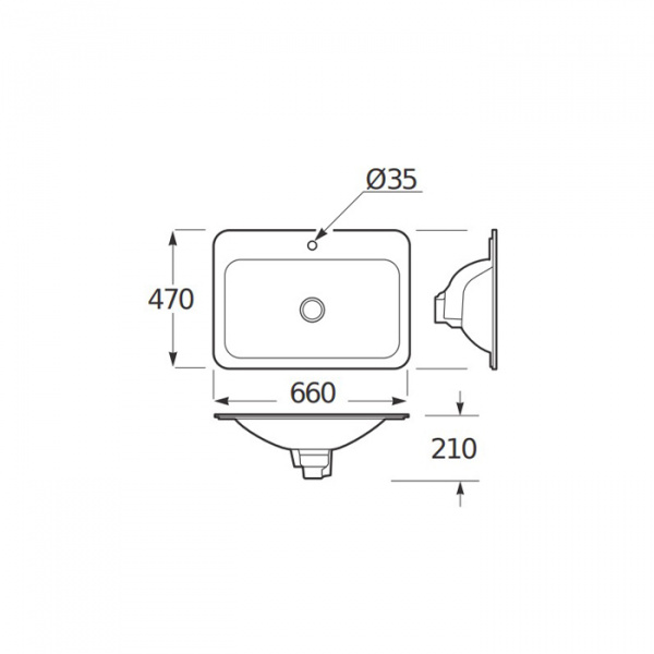 Armani Roca Baia Раковина 66x47 см, 1 отв., встраиваемая сверху, цвет: greige
