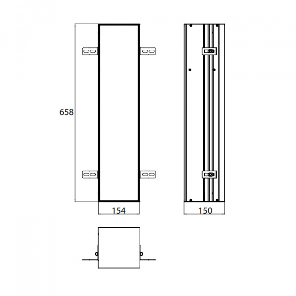 EMCO Asis Plus Модуль для унитаза встраиваемый 65.8см., Держатель бумаги, ершик, правый, под укладку плиткой