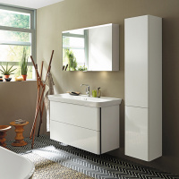 Burgbad Iveo Пенал 176х32х35см., DX, 4 стеклянные полочки, 1 несъемная цвет F2833, цвет: белый глянец