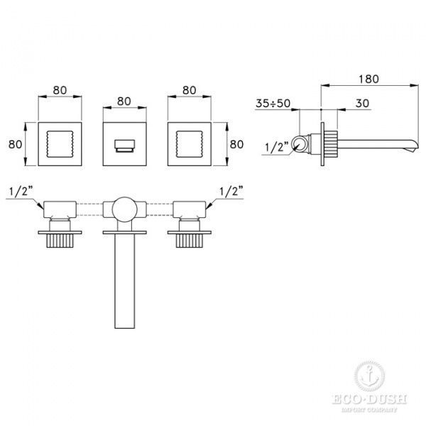 Stella Casanova Встраиваемый смеситель для раковины 3868TR, цвет: хром
