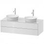 Duravit White Tulip Тумбочка подвесная 40.8x130x55 см, 2 раковины, 2 ящика, цвет: белый высокоглянцевый