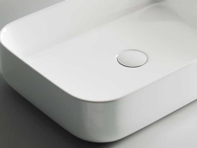 Умывальник чаша накладная прямоугольная Element 600*420*140мм Ceramica Nova белый CN5004