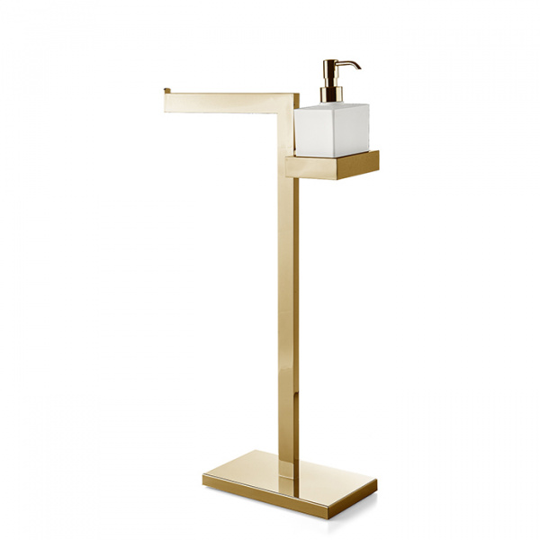 3SC SK Напольная стойка, 63см, с полотенцедержателем и мыльницей, цвет: золото 24к. Lucido
