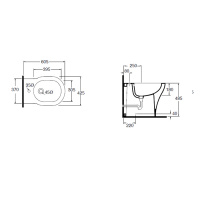 AZZURRA XL Биде подвесное 61х43х36 см с 1 отв под смеситель, цвет: белый
