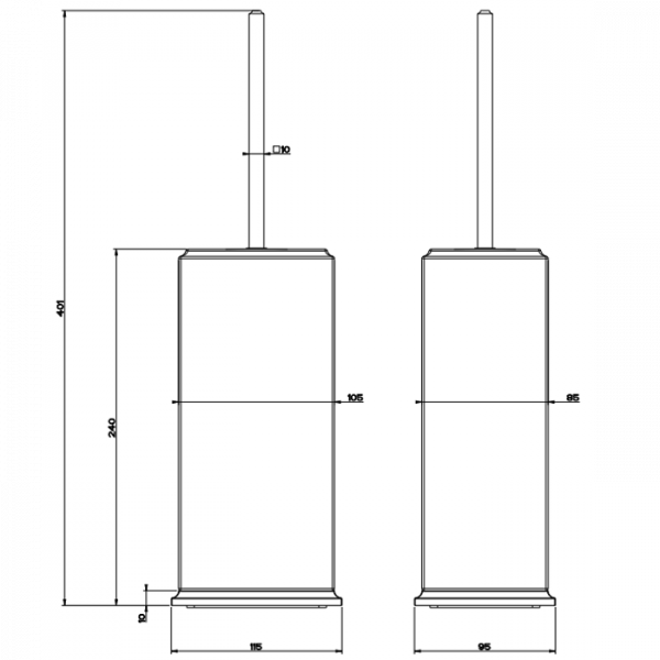 Gessi Eleganza Ершик для унитаза напольный, цвет: золото/белый