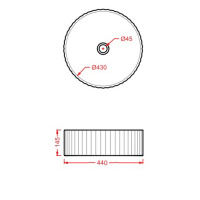 Artceram Millerighe Раковина накладная 44.5хh14.5см, без отв под смеситель, без перелива, цвет: белый матовый