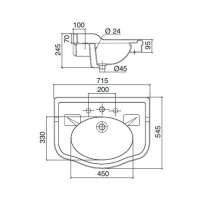 Sbordoni Palladio Раковина на металлической структуре 71,5х54,5хh76см, на 1 отв, цвет: белый/глянцевая латунь