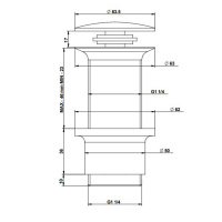 Bongio Complements Донный клапан clic-clac 1.1/4, цвет: Nichel Spazzolato