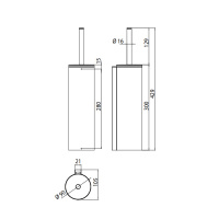 EMCO System2 Туалетный ершик, ручка с крышкой, подвесной, цвет: хром