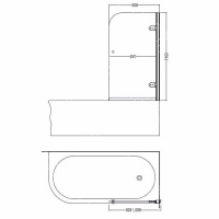 Devon&Devon Savoy Шторка для ванны 80-82х140см., цвет: хром