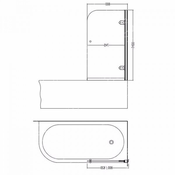 Devon&Devon Savoy Шторка для ванны 80-82х140см., цвет: хром