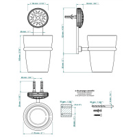 THG Hirondelles Gold Stamped Стакан подвесной, цвет: хром