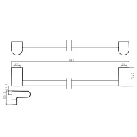 EMCO Mundo Держатель полотенец, 60см, подвесной, цвет: хром