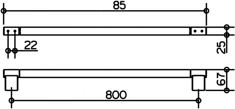 Полотенцедержатель Keuco Plan 14901370800 85 см, черный