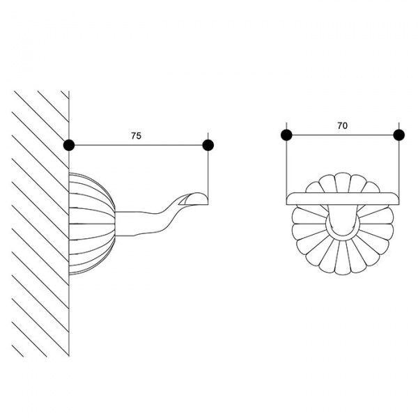 Bongio Radiant Крючок подвесной, цвет: золото 24к.