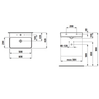 Laufen VAL Раковина 60х42х11.5 см, без отв., цвет: белый
