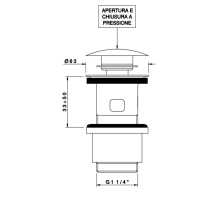 Nicolazzi Complementi Сливной донный клапан 1”1/4 “clic-clac, цвет: тёмная бронза