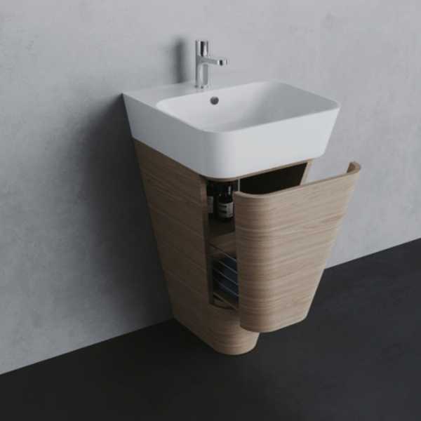 Azzurra Build Тумба напольная с раковиной 50 см, 44х47х70 см, с 1 ящиком, цвет: Olmo naturale