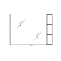 Pelipal Solitaire 9025 Зеркальный шкаф 118.2х85х15см., вкл. , полочки справа , включ подсветку, цвет: темно-серый