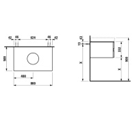 Laufen Alessi One Тумба с раковиной, 80х50х33см, с 2 выдвиж. ящиками, цвет: орех