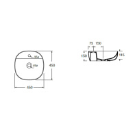AZZURRA ELEGANCE SOFT Раковина 45х45х115 см, 1 отв., цвет: белый