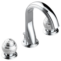 THG Marquise porcelaine blanche Смеситель для раковины, 3 отв., цвет: хром/платина/белый фарфор