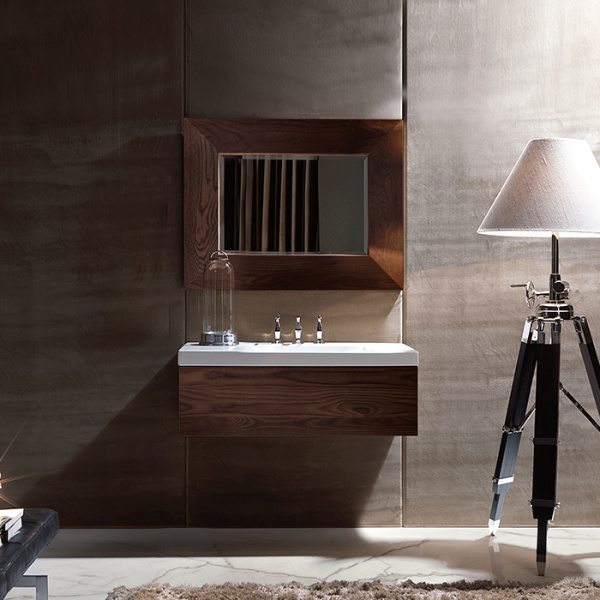 Kerasan Bentley Тумба подвесная из дерева, с раковиной 80x50, цвет: темный ясень