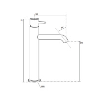 Kerasan Nolita Смеситель для раковины на 1 отв., без донного клапана, излив 165мм h215мм, цвет: черный матовый