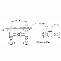 Nicolazzi Cristallo Liberty Смеситель для душа без гибкого шланга и лейки, цвет: хром