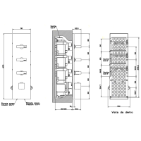 Gessi Rettangolo Встраиваемый термостатический смеситель, подключение на 3/4”, с 3мя независимыми выходами, внешняя часть, цвет: хром