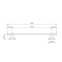 Nicolazzi Onice Полотенцедержатель54 см, подвесной, цвет: хром