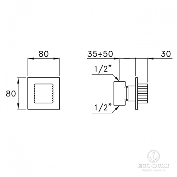 Stella Casanova Встраиваемый смеситель 0/155 без излива, цвет: хром